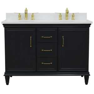 Bellaterra Home Vanity BellaTerra Home 49" Double vanity in Dark Gray finish with White quartz and oval sink 400800-49D-DG-WEO