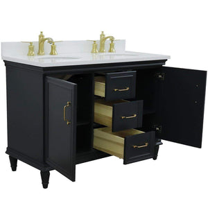 Bellaterra Home Vanity BellaTerra Home 49" Double vanity in Dark Gray finish with White quartz and oval sink 400800-49D-DG-WEO