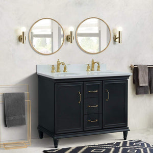 Bellaterra Home Vanity BellaTerra Home 49" Double vanity in Dark Gray finish with White quartz and oval sink 400800-49D-DG-WEO