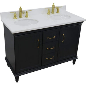 Bellaterra Home Vanity BellaTerra Home 49" Double vanity in Dark Gray finish with White quartz and oval sink 400800-49D-DG-WEO