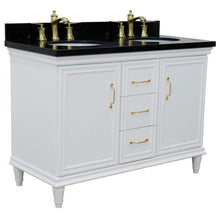 Load image into Gallery viewer, Bellaterra Home Vanity BellaTerra Home 49&quot; Double vanity in White finish with Black galaxy and oval sink 400800-49D-WH-BGO
