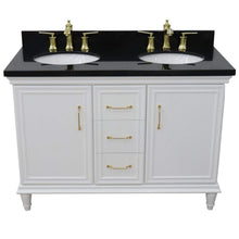 Load image into Gallery viewer, Bellaterra Home Vanity BellaTerra Home 49&quot; Double vanity in White finish with Black galaxy and oval sink 400800-49D-WH-BGO