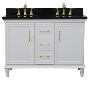 Bellaterra Home Vanity BellaTerra Home 49" Double vanity in White finish with Black galaxy and oval sink 400800-49D-WH-BGO