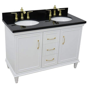 Bellaterra Home Vanity BellaTerra Home 49" Double vanity in White finish with Black galaxy and oval sink 400800-49D-WH-BGO