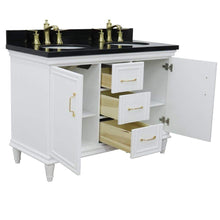 Load image into Gallery viewer, Bellaterra Home Vanity BellaTerra Home 49&quot; Double vanity in White finish with Black galaxy and oval sink 400800-49D-WH-BGO