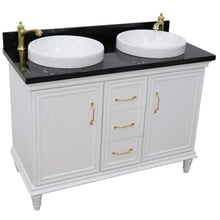 Load image into Gallery viewer, Bellaterra Home Vanity BellaTerra Home 49&quot; Double vanity in White finish with Black galaxy and round sink 400800-49D-WH-BGRD