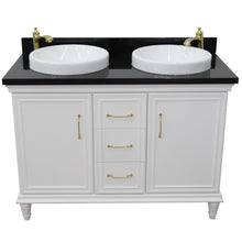 Load image into Gallery viewer, Bellaterra Home Vanity BellaTerra Home 49&quot; Double vanity in White finish with Black galaxy and round sink 400800-49D-WH-BGRD