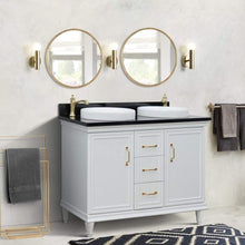 Load image into Gallery viewer, Bellaterra Home Vanity BellaTerra Home 49&quot; Double vanity in White finish with Black galaxy and round sink 400800-49D-WH-BGRD