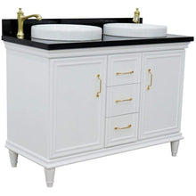 Load image into Gallery viewer, Bellaterra Home Vanity BellaTerra Home 49&quot; Double vanity in White finish with Black galaxy and round sink 400800-49D-WH-BGRD