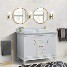 Load image into Gallery viewer, Bellaterra Home Vanity BellaTerra Home  49&quot; Double vanity in White finish with White Carrara and round sink 400800-49D-WH-WMRD