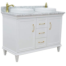Load image into Gallery viewer, Bellaterra Home Vanity BellaTerra Home  49&quot; Double vanity in White finish with White Carrara and round sink 400800-49D-WH-WMRD