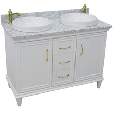 Load image into Gallery viewer, Bellaterra Home Vanity BellaTerra Home  49&quot; Double vanity in White finish with White Carrara and round sink 400800-49D-WH-WMRD