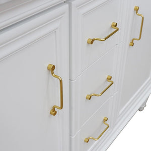 Bellaterra Home Vanity BellaTerra Home  49" Double vanity in White finish with White Carrara and round sink 400800-49D-WH-WMRD