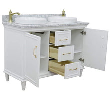 Load image into Gallery viewer, Bellaterra Home Vanity BellaTerra Home  49&quot; Double vanity in White finish with White Carrara and round sink 400800-49D-WH-WMRD