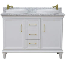Load image into Gallery viewer, Bellaterra Home Vanity BellaTerra Home  49&quot; Double vanity in White finish with White Carrara and round sink 400800-49D-WH-WMRD