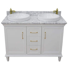 Load image into Gallery viewer, Bellaterra Home Vanity BellaTerra Home  49&quot; Double vanity in White finish with White Carrara and round sink 400800-49D-WH-WMRD