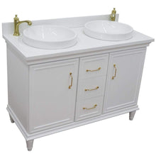 Load image into Gallery viewer, Bellaterra Home Vanity BellaTerra Home 49&quot; Double vanity in White finish with White quartz and round sink  400800-49D-WH-WERD