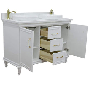 Bellaterra Home Vanity BellaTerra Home 49" Double vanity in White finish with White quartz and round sink  400800-49D-WH-WERD