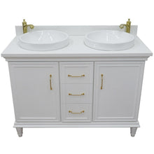 Load image into Gallery viewer, Bellaterra Home Vanity BellaTerra Home 49&quot; Double vanity in White finish with White quartz and round sink  400800-49D-WH-WERD