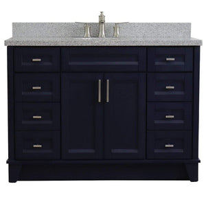 Bellaterra Home Vanity BellaTerra Home 49" Single sink vanity in Blue finish with Gray granite and and oval sink 400700-49S-BU-GYO