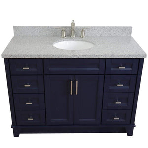 Bellaterra Home Vanity BellaTerra Home 49" Single sink vanity in Blue finish with Gray granite and and oval sink 400700-49S-BU-GYO