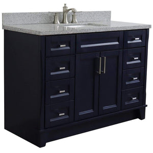 Bellaterra Home Vanity BellaTerra Home 49" Single sink vanity in Blue finish with Gray granite and rectangle sink 400700-49S-BU-GYR