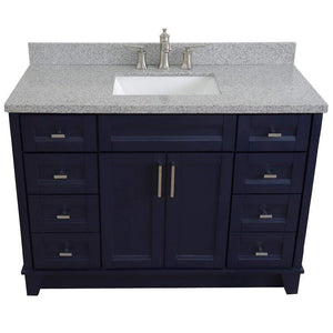 Bellaterra Home Vanity BellaTerra Home 49" Single sink vanity in Blue finish with Gray granite and rectangle sink 400700-49S-BU-GYR