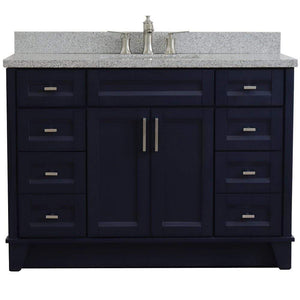 Bellaterra Home Vanity BellaTerra Home 49" Single sink vanity in Blue finish with Gray granite and rectangle sink 400700-49S-BU-GYR