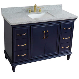 Bellaterra Home Vanity BellaTerra Home 49" Single sink vanity in Blue finish with Gray granite and rectangle sink 400800-49S-BU-GYR