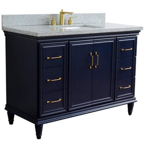 Bellaterra Home Vanity BellaTerra Home 49" Single sink vanity in Blue finish with Gray granite and rectangle sink 400800-49S-BU-GYR