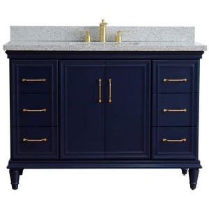 Bellaterra Home Vanity BellaTerra Home 49" Single sink vanity in Blue finish with Gray granite and rectangle sink 400800-49S-BU-GYR