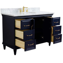 Load image into Gallery viewer, Bellaterra Home Vanity BellaTerra Home 49&quot; Single sink vanity in Blue finish with White carrara marble and and oval sink 400800-49S-BU-WMO