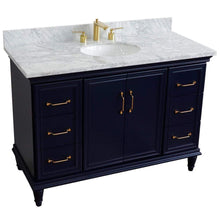 Load image into Gallery viewer, Bellaterra Home Vanity BellaTerra Home 49&quot; Single sink vanity in Blue finish with White carrara marble and and oval sink 400800-49S-BU-WMO