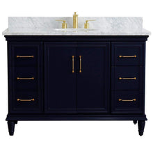 Load image into Gallery viewer, Bellaterra Home Vanity BellaTerra Home 49&quot; Single sink vanity in Blue finish with White carrara marble and and oval sink 400800-49S-BU-WMO