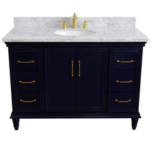 Load image into Gallery viewer, Bellaterra Home Vanity BellaTerra Home 49&quot; Single sink vanity in Blue finish with White carrara marble and and oval sink 400800-49S-BU-WMO