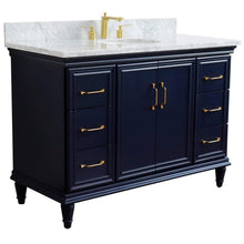 Load image into Gallery viewer, Bellaterra Home Vanity BellaTerra Home 49&quot; Single sink vanity in Blue finish with White carrara marble and and oval sink 400800-49S-BU-WMO