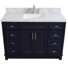 Load image into Gallery viewer, Bellaterra Home Vanity BellaTerra Home 49&quot; Single sink vanity in Blue finish with White carrara marble and rectangle sink 400700-49S-BU-WMR