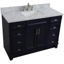 Load image into Gallery viewer, Bellaterra Home Vanity BellaTerra Home 49&quot; Single sink vanity in Blue finish with White carrara marble and rectangle sink 400700-49S-BU-WMR