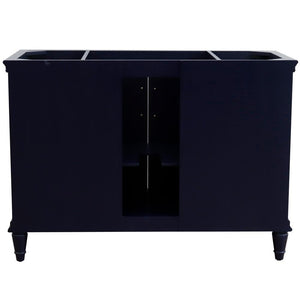 Bellaterra Home Vanity BellaTerra Home 49" Single sink vanity in Blue finish with White carrara marble and rectangle sink 400800-49S-BU-WMR