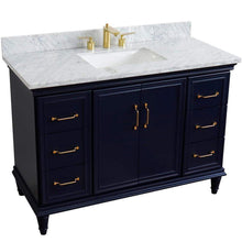 Load image into Gallery viewer, Bellaterra Home Vanity BellaTerra Home 49&quot; Single sink vanity in Blue finish with White carrara marble and rectangle sink 400800-49S-BU-WMR
