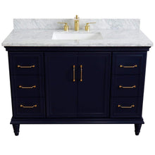 Load image into Gallery viewer, Bellaterra Home Vanity BellaTerra Home 49&quot; Single sink vanity in Blue finish with White carrara marble and rectangle sink 400800-49S-BU-WMR