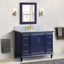 Load image into Gallery viewer, Bellaterra Home Vanity BellaTerra Home 49&quot; Single sink vanity in Blue finish with White carrara marble and rectangle sink 400800-49S-BU-WMR