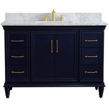 Load image into Gallery viewer, Bellaterra Home Vanity BellaTerra Home 49&quot; Single sink vanity in Blue finish with White carrara marble and rectangle sink 400800-49S-BU-WMR