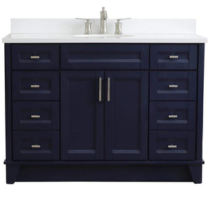 Bellaterra Home Vanity BellaTerra Home 49" Single sink vanity in Blue finish with White quartz and and oval sink 400700-49S-BU-WEO