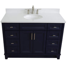 Load image into Gallery viewer, Bellaterra Home Vanity BellaTerra Home 49&quot; Single sink vanity in Blue finish with White quartz and and oval sink 400700-49S-BU-WEO