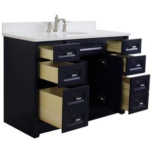 Bellaterra Home Vanity BellaTerra Home 49" Single sink vanity in Blue finish with White quartz and and oval sink 400700-49S-BU-WEO