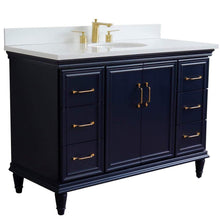 Load image into Gallery viewer, Bellaterra Home Vanity BellaTerra Home 49&quot; Single sink vanity in Blue finish with White quartz and and oval sink 400800-49S-BU-WEO
