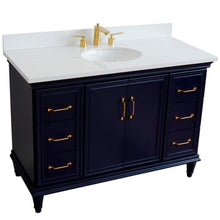 Load image into Gallery viewer, Bellaterra Home Vanity BellaTerra Home 49&quot; Single sink vanity in Blue finish with White quartz and and oval sink 400800-49S-BU-WEO