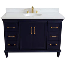 Load image into Gallery viewer, Bellaterra Home Vanity BellaTerra Home 49&quot; Single sink vanity in Blue finish with White quartz and and oval sink 400800-49S-BU-WEO