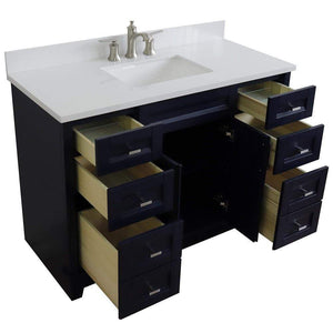 Bellaterra Home Vanity BellaTerra Home 49" Single sink vanity in Blue finish with White quartz and rectangle sink 400700-49S-BU-WER